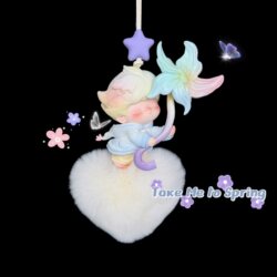 Authentic Pop Mart Dimoo Car Hanging Ornament for Girls, High-End Car Rearview Mirror Interior Decoration Car Accessory