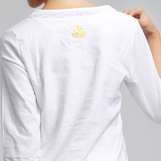 Kangyi Yaichun Summer Summer White Cotton and Mahoga Yoga suit Set female Kundarini Yoga Server Zen Xiu Shi 513
