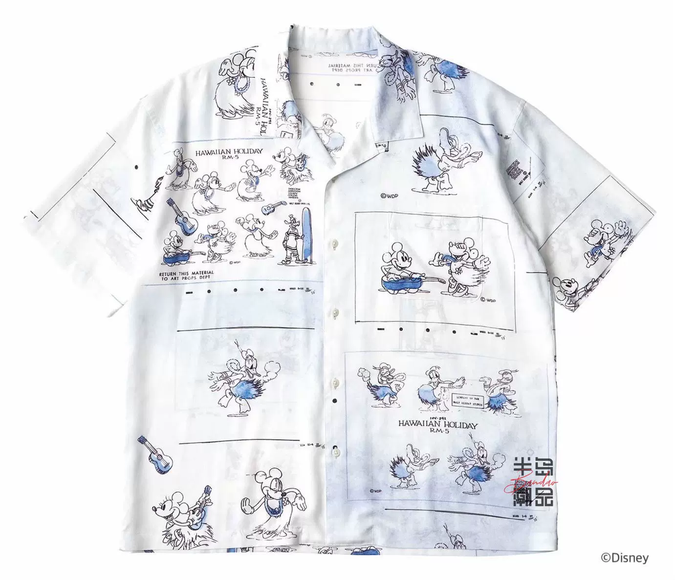 PORTER CLASSIC x DISNEY 联名ALOHA SHIRT 印花短袖衬衫23SS-Taobao