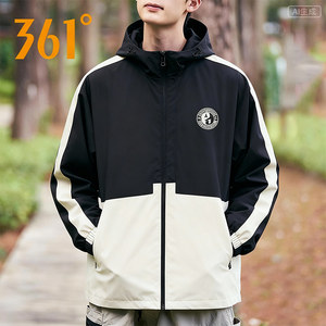 
361 Men's Hooded 2026 Sports Windbreaker Jacket Casual Windproof Trendy Sports Jacket 552511606S