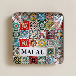 Crystal Glass Macau Colorful Tile Refrigerator Magnet Macau Magnetic Sticker Chinese City Tourist Souvenir Gift