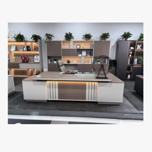 
Desk LDE8 series new product Chiao 826-32 modern office desk 3200*1900*750mm (with light strip)