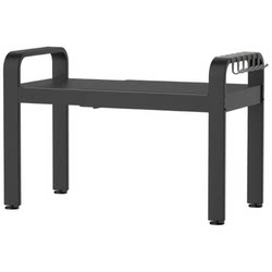 Microwave Oven Rack, Extendable Oven Countertop Storage Shelf, Kitchen Cooking Utensils, Double-Layer Black