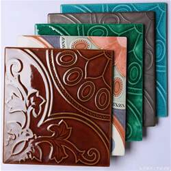 Blue Lx20 Embossed Pattern Glazed Tiles with Relief Three-Dimensional Patterns, Bathroom and Toilet Wall Tiles, Artistic Handmade Tiles