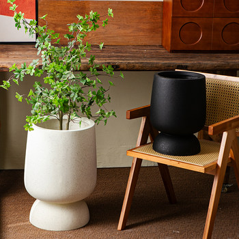 Light luxury high-end floor-standing magnesium mud flower pot
