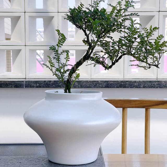 New Chinese Zen Ceramic Flower Pot High-end Bonsai Art Creative Flower Appliance Desktop Decoration Flowing Spring Maple Green Planting Pot