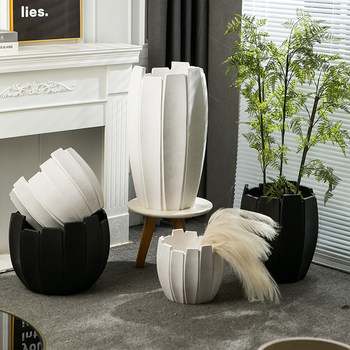 
Magnesite home Nordic style floor-standing large flower pot flower arrangement