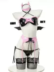 Bằng sáng chế Da Succubus Bikini Bộ Quỷ Nhỏ Gợi Cảm Cosplay Nữ Ren Suspender Nhà Quần Áo 