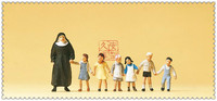 Moss Potted Micro-Shot Figures Preiser 10401 Nuns And Children
