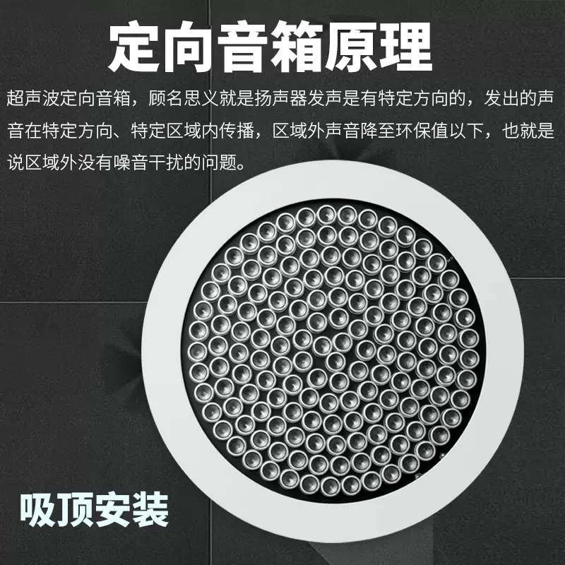 r01定向音箱 扬声器吸顶定向音响聚音罩超声波红外感应会展博物馆