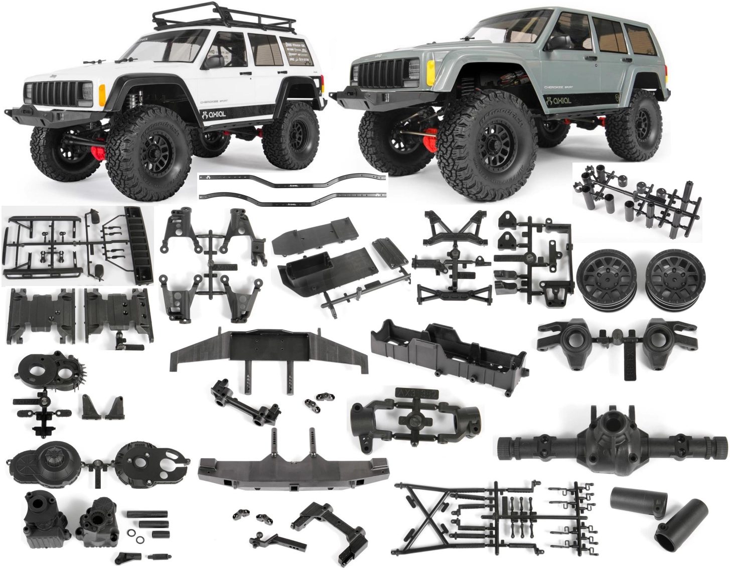 For Axial For SCX10 II AX90046 90047 1/10 RCクローラーカー用アルミ