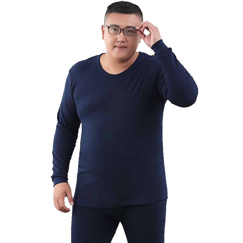 
Hengyuanxiang plus fat and extra large thermal underwear men's extra large size pure cotton autumn coat and long trousers suit plus velvet and thickening for middle-aged and elderly people