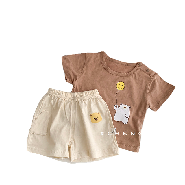 Baby summer clothing Internet celebrity suit summer male and female ...