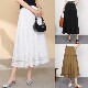 
2025 summer new style sweet lace hollow mid-length large hem skirt for women with high waist covering belly and slim skirt