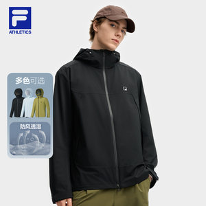 
FILA official men's and women's fitness jackets for outdoor sports windproof, breathable, antibacterial, self-storage soft shell tops