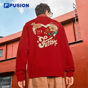 
FILA FUSION Fila trendy brand couple knitted sweater 2026 spring new casual loose red sweater