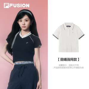 
Tian Xiwei's same FILA FUSION women's 2026 summer new style exquisite casual tight-fitting short-sleeved top