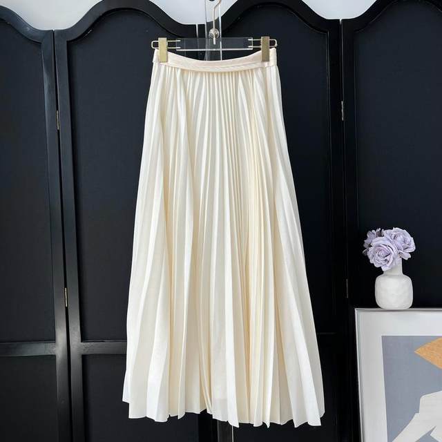 Fashion 25 early spring new heavy-form thin pleated yarn skirt double-layer pleated large skirt for women slim and fashionable commuting
