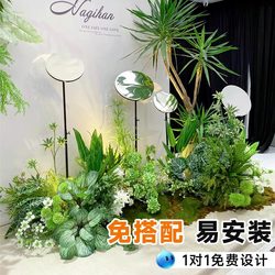 Simulated Plant Landscaping Combination, Bionic Fake Plant Decorative Tree Ornaments, Landscape Indoor Window Display, Shopping Mall Staircase Landscaping