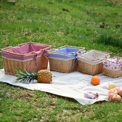 Rattan Blue Hand Basket, Shopping Basket, Fruit Basket, Picking Basket, Gift Basket, Picnic Basket, Vegetable Basket, Wicker Blue Rattan Basket, Bamboo Basket