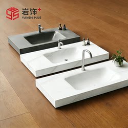 Rock Slab Hot-Bent Integrated Basin Bathroom Cabinet Combination Washbasin Single Basin Countertop Custom Washbasin