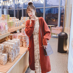 2025 new sweater jacket for women Korean style loose lazy style mid-length knitted cardigan in spring and autumn thickened outside wear