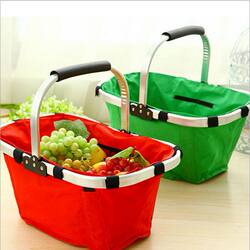 Thickened Eco-Friendly Oxford Cloth Basket, Large Tote Basket, Picnic Basket, Supermarket Foldable Portable Shopping Basket, Egg Basket