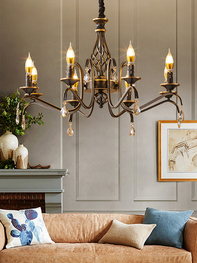 6灯 アメリカンレトロアイアンシャンデリア - Yue yiqing