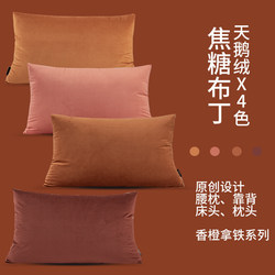 Nordic ins Style Velvet Rectangular Orange Bed Headboard Sofa Living Room Oversized Throw Pillow Cushion Cover