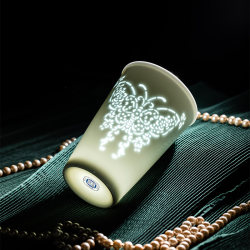 Jingdezhen Ceramic Ware, Exquisite Cup, Water Cup, Milk Cup, Underglaze Color, Lidless Cola Cup, High White Clay, for Home Use