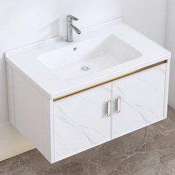 Wall-Mounted Ceramic Integrated Washbasin for Small Apartments, Home Washbasin, Bathroom Cabinet Combination, Balcony Basin