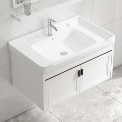 Small Apartment Washbasin Bathroom Integrated Washbasin Cabinet Combination Mini Ceramic Washstand Countertop Home Bathroom Cabinet