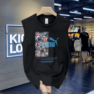 
Outlet discount men's and women's same style pure cotton vest summer loose trendy brand basketball 2026 heavy sleeveless T-shirt waistcoat