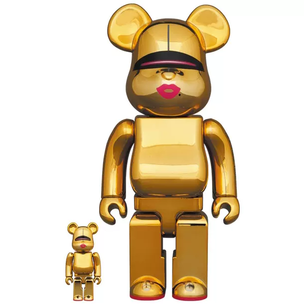 Bearbrick 400% 100% 空山基Sorayama 2G限定金色紅唇熊日本-Taobao