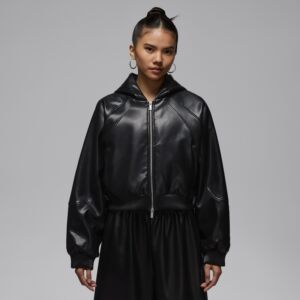 
JORDAN Nike Jordan Women's Light Jacket 26 Spring New Hooded Cotton Clothes Synthetic Leather IF0948