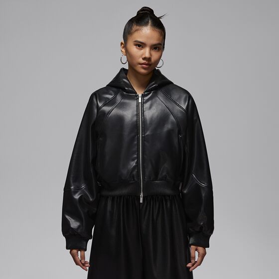 
JORDAN Nike Jordan Women's Light Jacket 26 Spring New Hooded Cotton Clothes Synthetic Leather IF0948