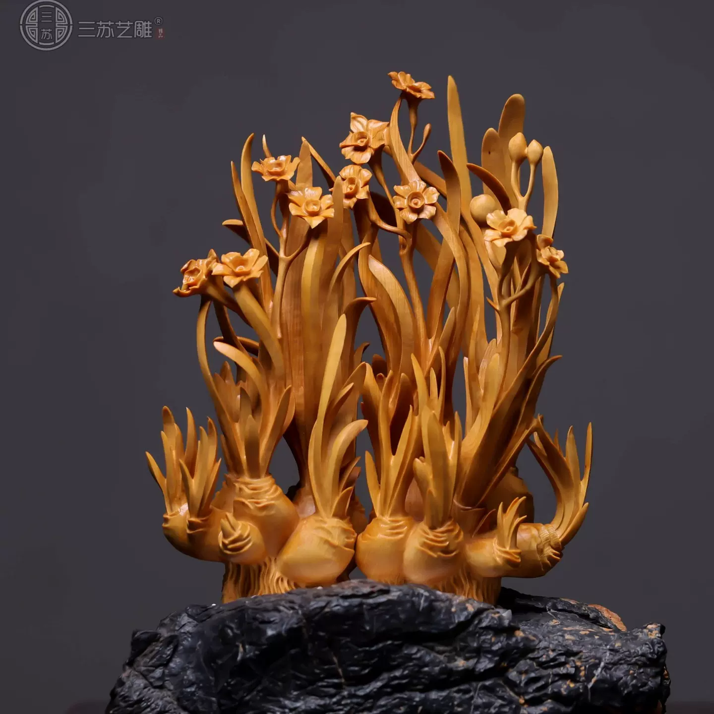 早期収集 黄楊木 精工細彫 福寿如意 擺件 民間收集 黄楊木 手工彫刻 福寿如意 擺件 黄杨木如意摆件-黄杨木如意