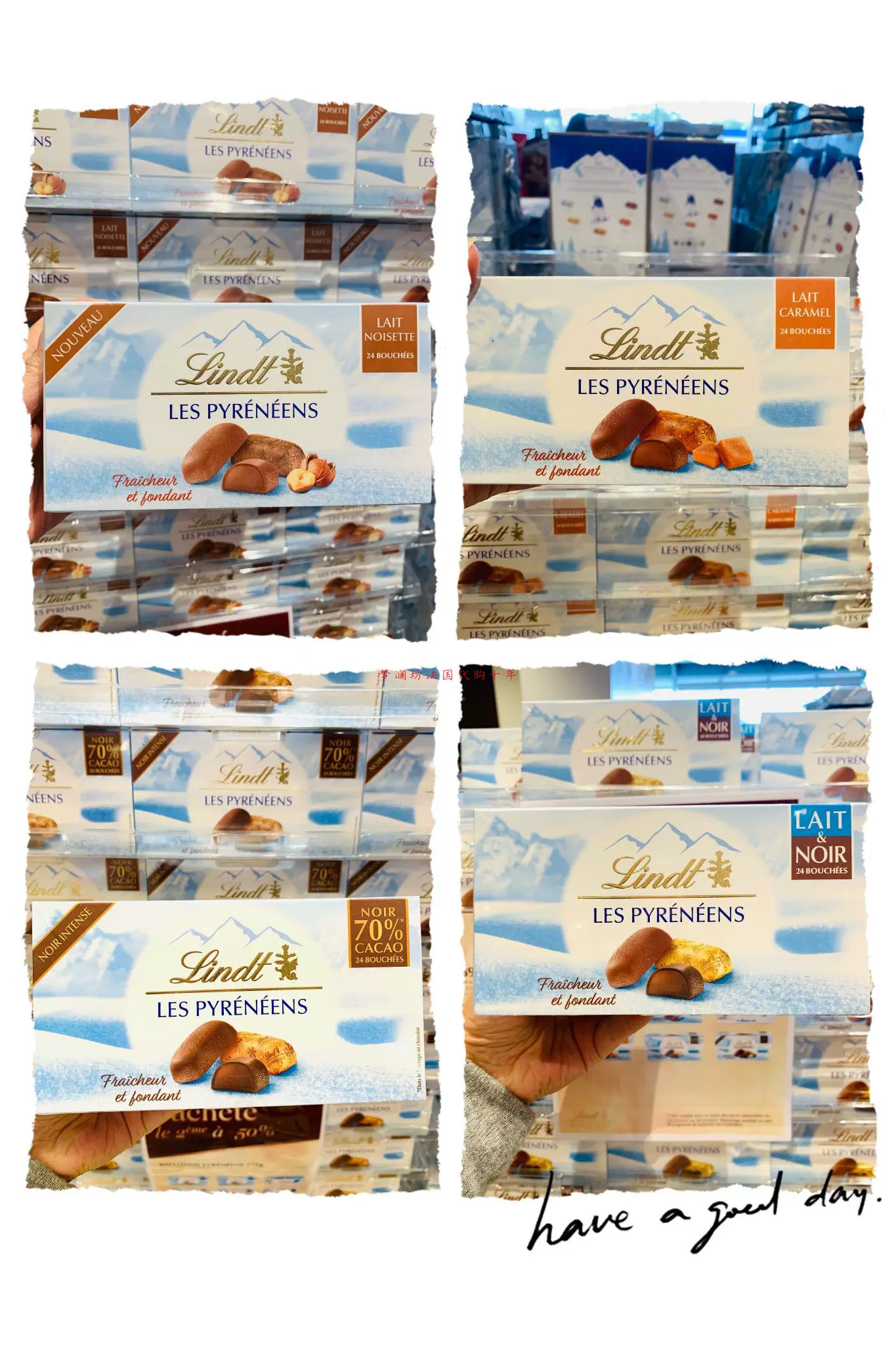 法国瑞士莲冰山巧克力新品70%黑巧焦糖，榛子冰山175盒装-Taobao