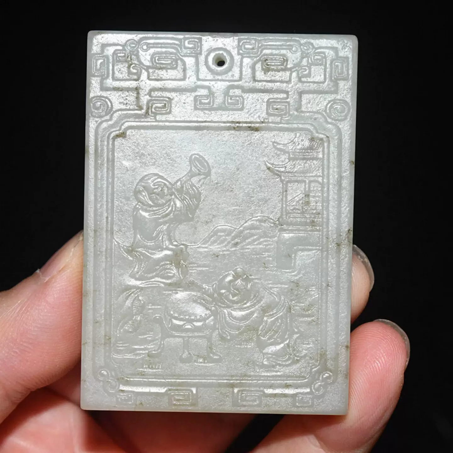 古玉老玉明清时期和田玉白玉老料飘花籽沁