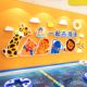 Internet celebrity baby children swimming pool hall wall mother and baby store decoration cultural layout glass sticker drawing image background