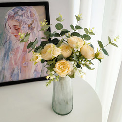 ins Scandinavian Style Fresh Artificial Flowers and Green Plants, Fake Peony Bouquets, Living Room Home Furnishings, Decorative Flower Arrangements