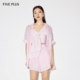 FIVE PLUS shirt for women short-sleeved Tennis top striped shirt loose mid-length style