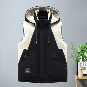 
Autumn and winter work vest men's trendy brand handsome versatile large size warm waistcoat trendy casual sleeveless vest jacket