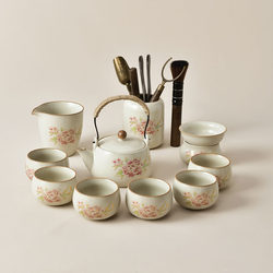 Ruyao Tea Set, Complete Home-Use Kung Fu Tea Set, Including Teacups, Teapot, Tea Tray, and Tea Set