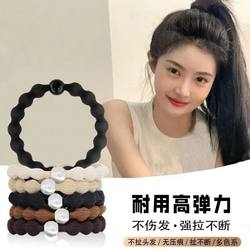 Elegant Pearl Hair Tie for Women, New Ponytail Holder, High Elasticity, Durable, Non-Damaging, Simple Sports Hair Band