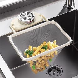Suction Cup Kitchen Sink Filter Rack Mesh Bag Disposable Residue Garbage Storage Net Leftover Food Draining Rack Strainer