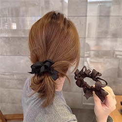 Dongdaemun Style Korean Bow Hair Tie Bun Hair Ring Women's Hair Rope Versatile Hair Accessory Headband Hair Ornament