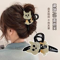 Cute Cat Twist Hair Clip 2025 New Style Hairpin with a High-End Feel, Back-Of-Head Straight Clip for Women, Hairpin Hair Accessory