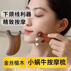 Small Snail Massage Comb Sandalwood Facial Nose Bridge Massager Home Use Head Meridian Facial Scraping Board Nose Beauty Tool