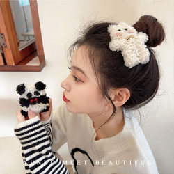 Niche Design~ Japanese-Style Curly Plush Bb Clip Cartoon Brown Bear Hair Clip Autumn and Winter Cute Side Clip New Side Clip